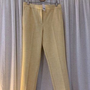 Size 6 NWT Ann Taylor Pale Yellow Crosshatch Cuffed Trousers